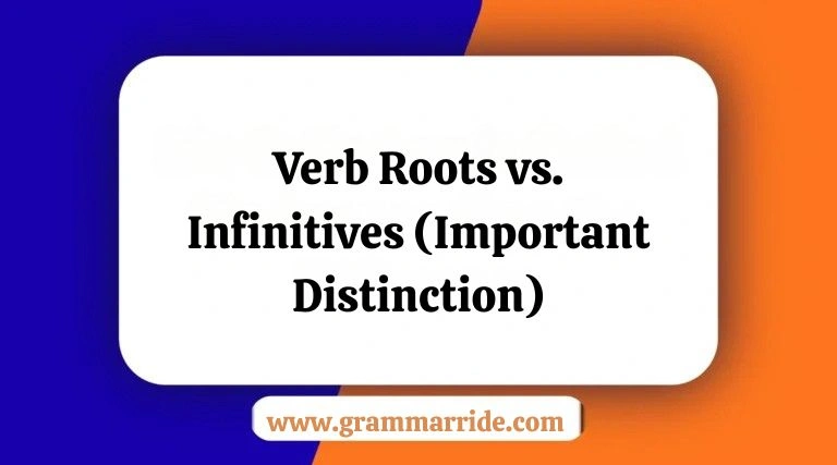 Verb Roots vs. Infinitives (Important Distinction)