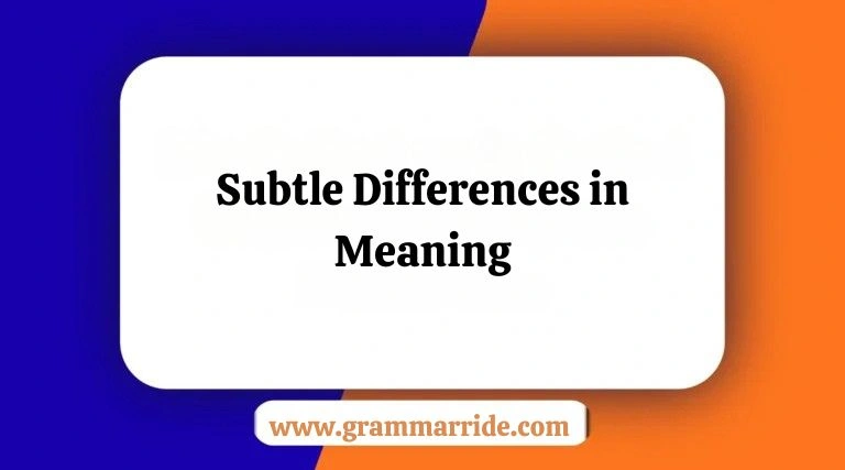 Subtle Differences in Meaning