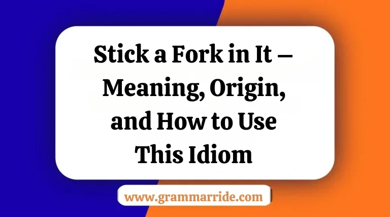 Stick a Fork in It – Meaning