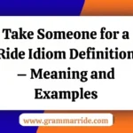 Take Someone for a Ride Idiom Definition – Meaning and Examples