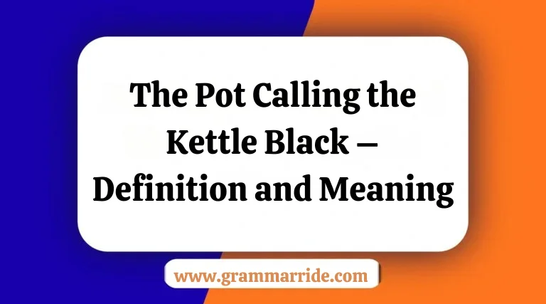 The Pot Calling the Kettle Black – Definition and Meaning
