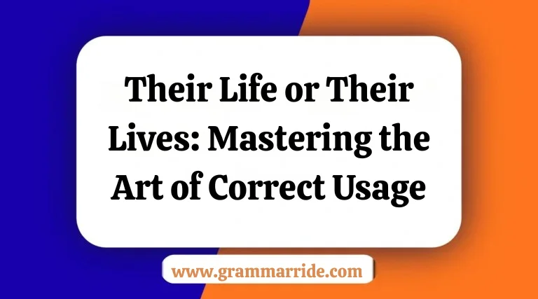 Their Life or Their Lives: Mastering the Art of Correct Usage