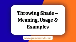 Throwing Shade – Meaning Usage & Examples