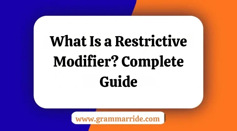What Is a Restrictive Modifier