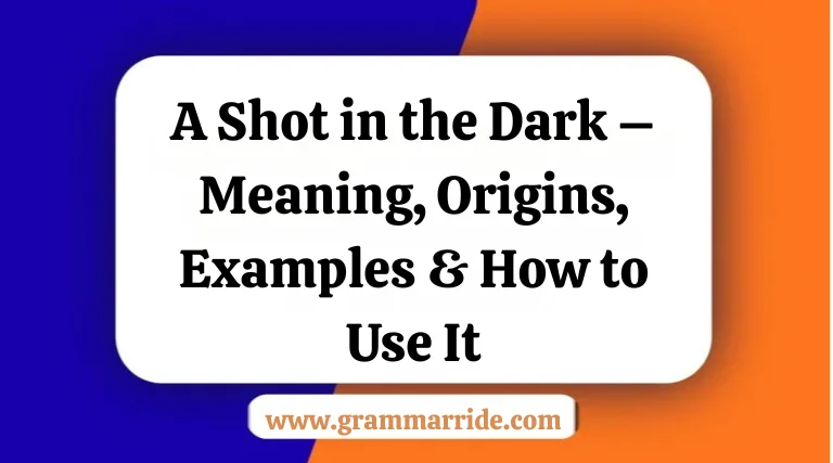 A Shot in the Dark – Meaning, Origins, Examples & How to Use It