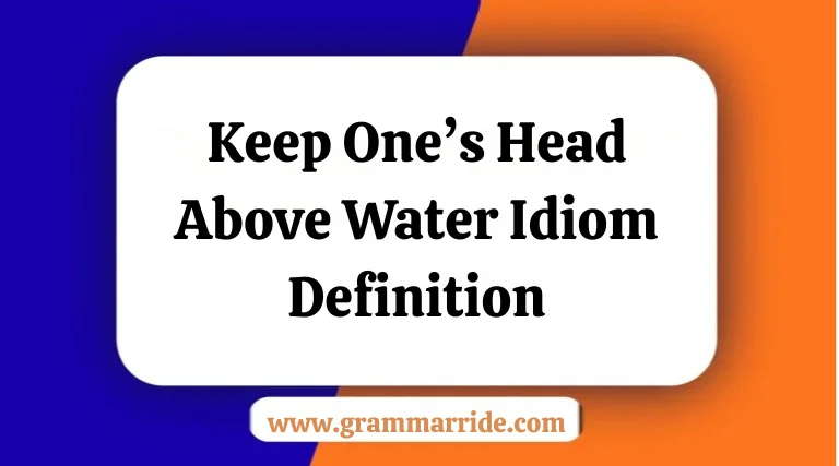 Keep One’s Head Above Water Idiom Definition