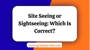 Site Seeing or Sightseeing