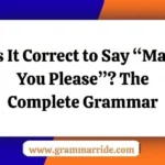 Is It Correct to Say “May You Please”