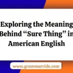 Meaning Behind “Sure Thing”