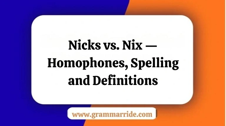 Nicks vs. Nix