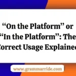 “On the Platform” or “In the Platform”