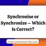 Synchronise or Synchronize