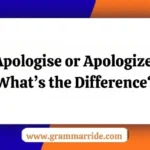 Apologise or Apologize
