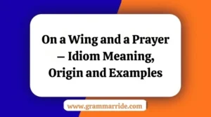 On a Wing and a Prayer – Idiom