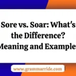 Sore vs. Soar